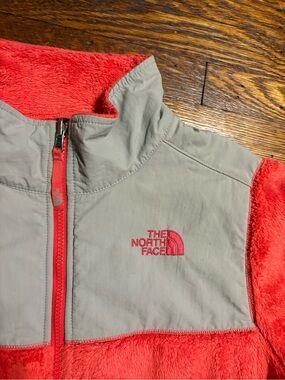 The North Face Coral-Gray Fleece Zip Jacket